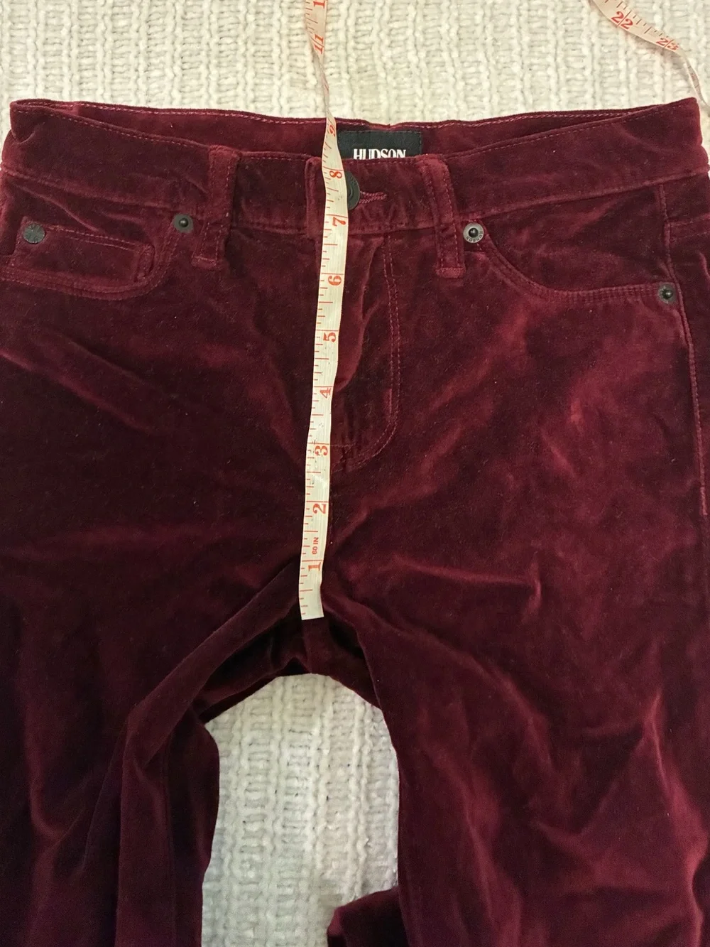 🆕 NWOT Hudson | Y2K Red Velvet Flare in Burgundy Red